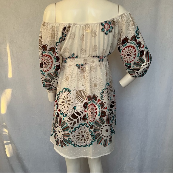 Sheer Off The Shoulder Babydoll Dress - Picture 2 of 5